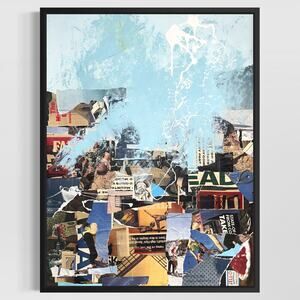 Original Mixed Media Abstract Modern Art Painting 18x24 "Poitrel" Signed